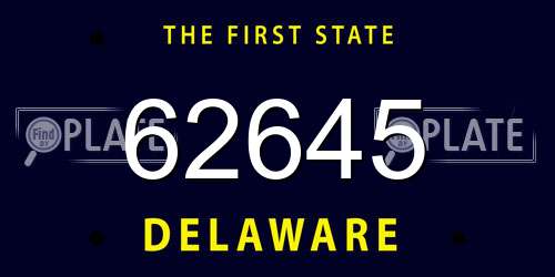 62645 Delaware License Plate