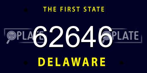 62646 Delaware License Plate