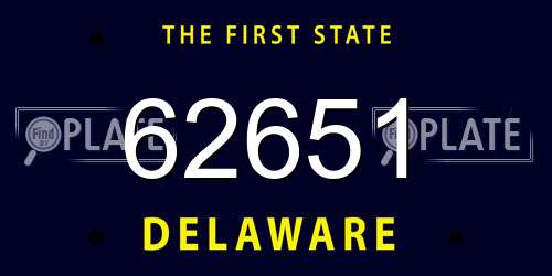62651 Delaware License Plate