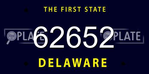 62652 Delaware License Plate