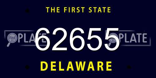 62655 Delaware License Plate
