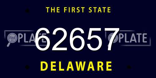 62657 Delaware License Plate
