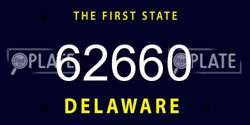 62660 Delaware License Plate