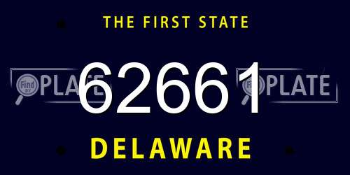 62661 Delaware License Plate