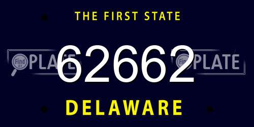 62662 Delaware License Plate