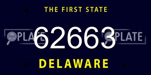 62663 Delaware License Plate
