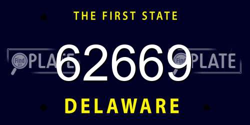 62669 Delaware License Plate