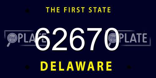 62670 Delaware License Plate