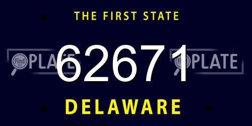 62671 Delaware License Plate