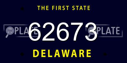 62673 Delaware License Plate