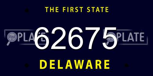 62675 Delaware License Plate