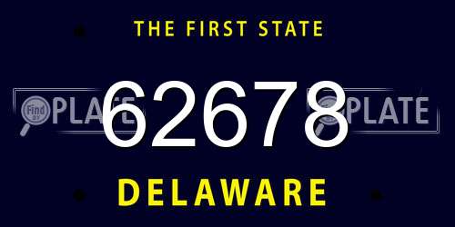 62678 Delaware License Plate