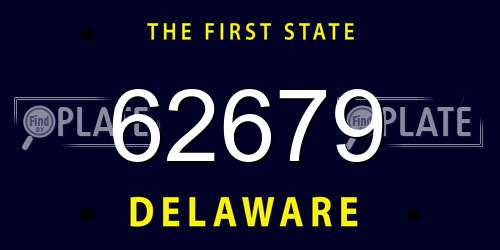 62679 Delaware License Plate