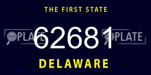 62681 Delaware License Plate