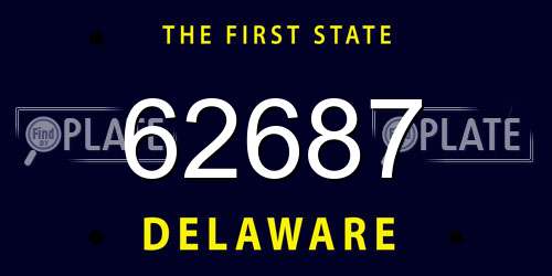 62687 Delaware License Plate
