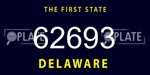 62693 Delaware License Plate