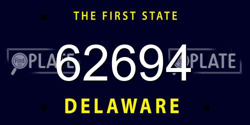 62694 Delaware License Plate