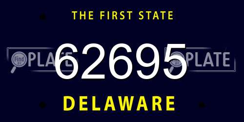 62695 Delaware License Plate