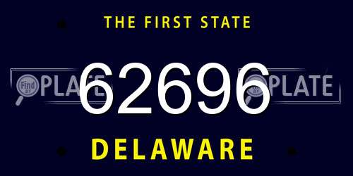 62696 Delaware License Plate