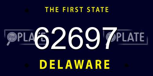 62697 Delaware License Plate