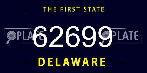 62699 Delaware License Plate