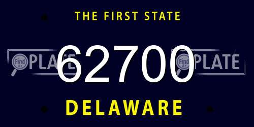 62700 Delaware License Plate