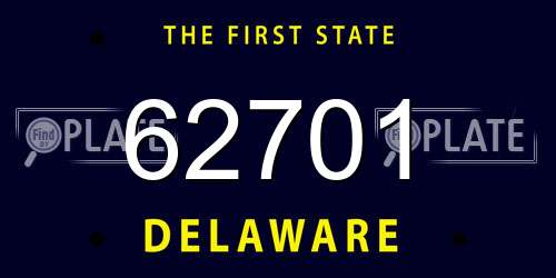62701 Delaware License Plate