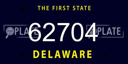 62704 Delaware License Plate