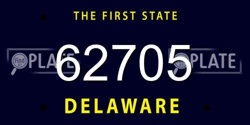 62705 Delaware License Plate