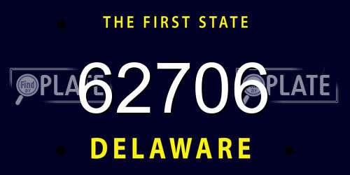 62706 Delaware License Plate