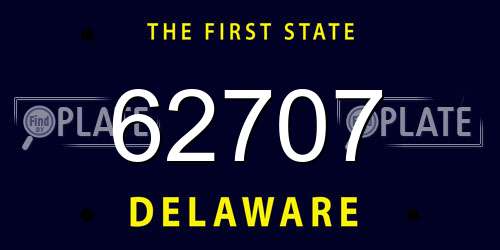 62707 Delaware License Plate
