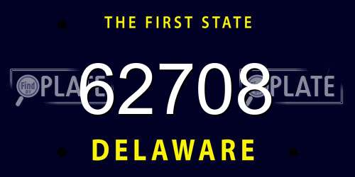 62708 Delaware License Plate