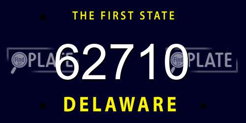 62710 Delaware License Plate