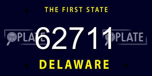 62711 Delaware License Plate