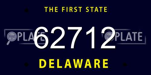 62712 Delaware License Plate