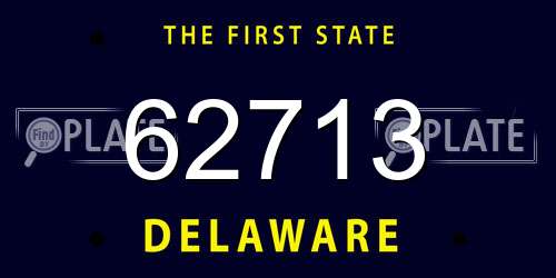 62713 Delaware License Plate