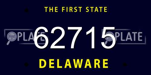 62715 Delaware License Plate