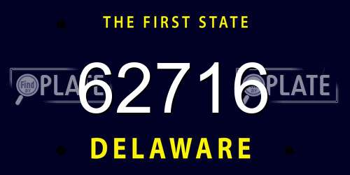 62716 Delaware License Plate