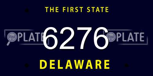 6276 Delaware License Plate