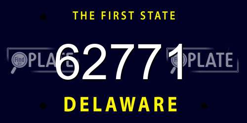 62771 Delaware License Plate