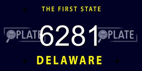 6281 Delaware License Plate
