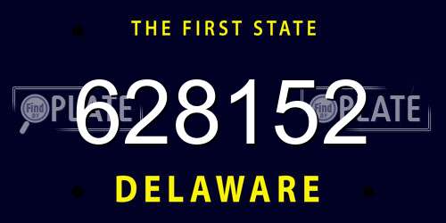628152 Delaware License Plate