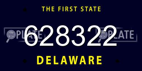 628322 Delaware License Plate