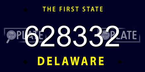 628332 Delaware License Plate