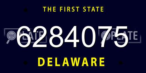 6284075 Delaware License Plate