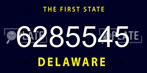 6285545 Delaware License Plate