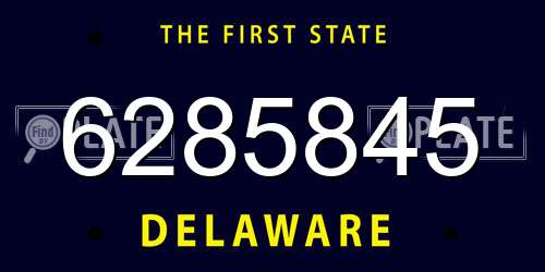 6285845 Delaware License Plate
