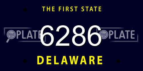 6286 Delaware License Plate