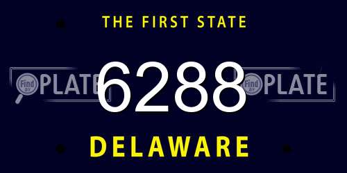 6288 Delaware License Plate