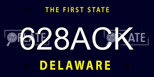 628ACK Delaware License Plate